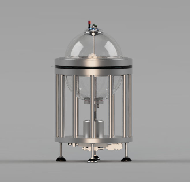 ANEW On-Demand Hydrogen generator — stainless steel with a clear dome, studio render