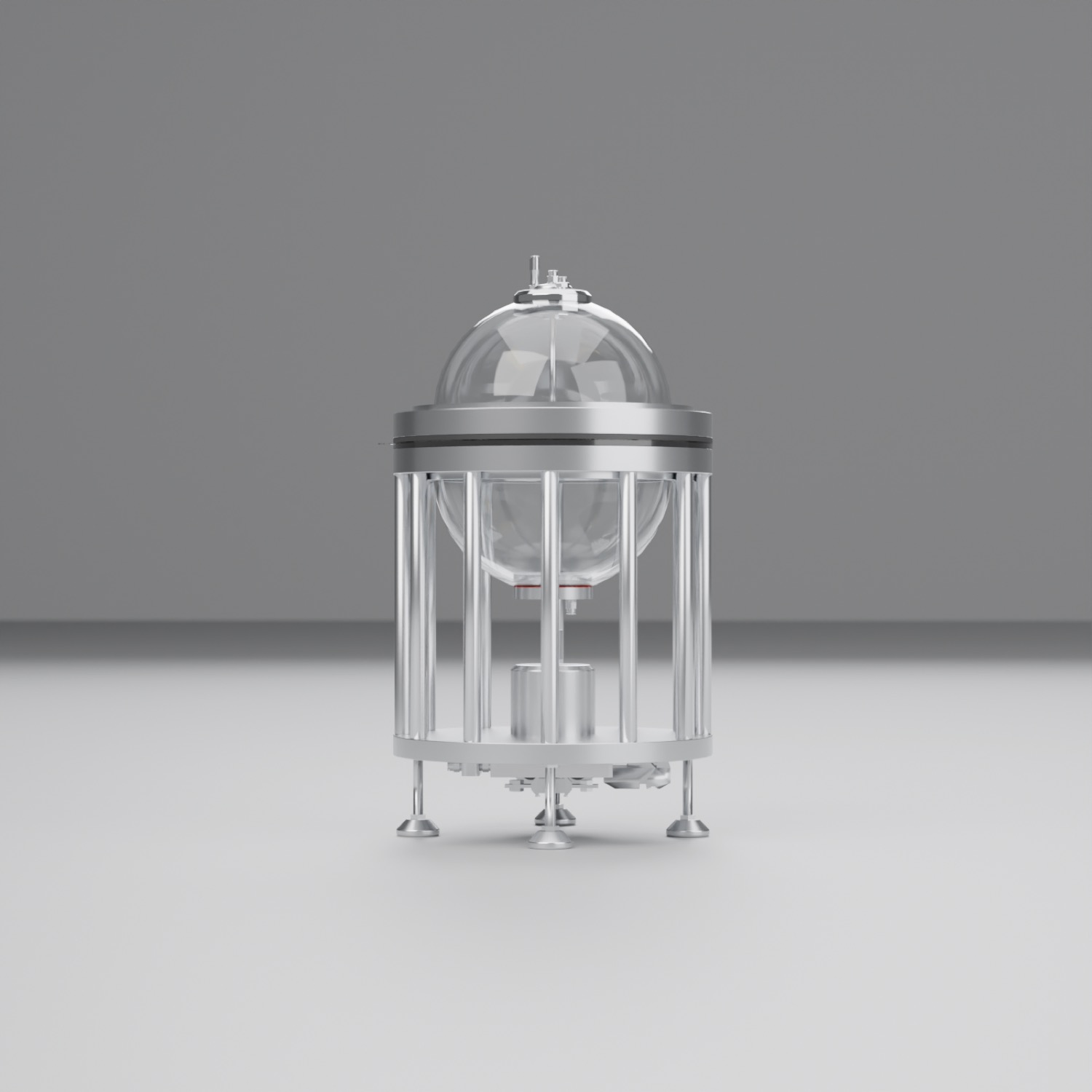 ANEW On-Demand Hydrogen generator — stainless steel with a clear dome, studio render