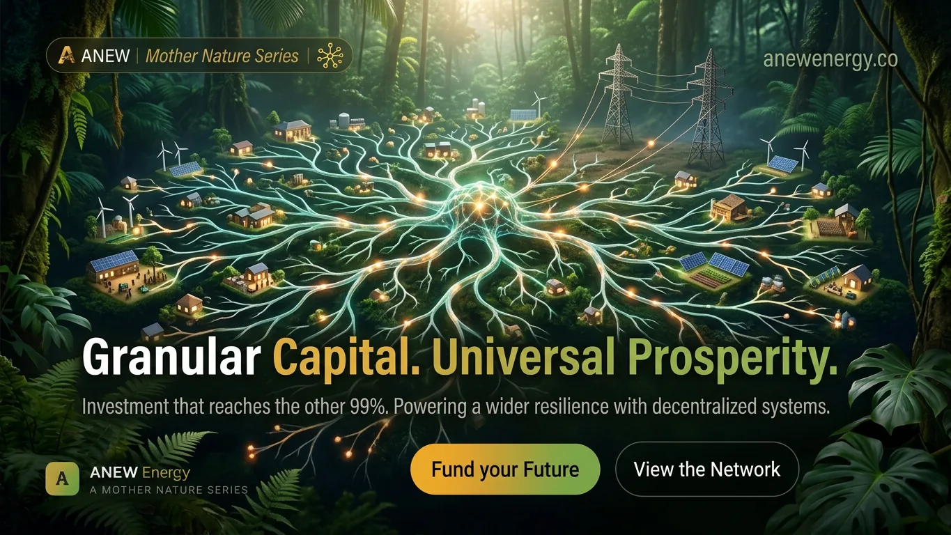 Capital granular, prosperidad universal — inversión que llega al otro 99% — Serie Madre Naturaleza de ANEW