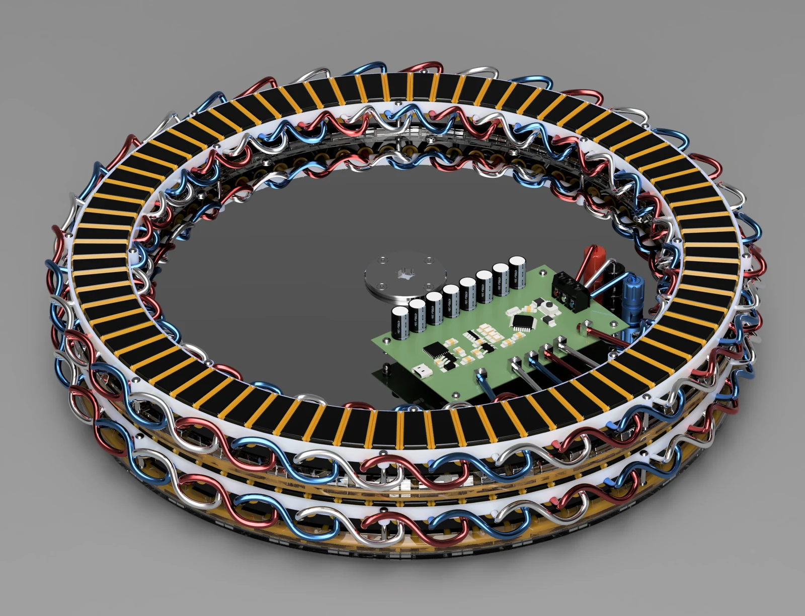 ANEW Dual-Wound Isolated Transformer — CAD render showing the two independent winding sets and internal control board