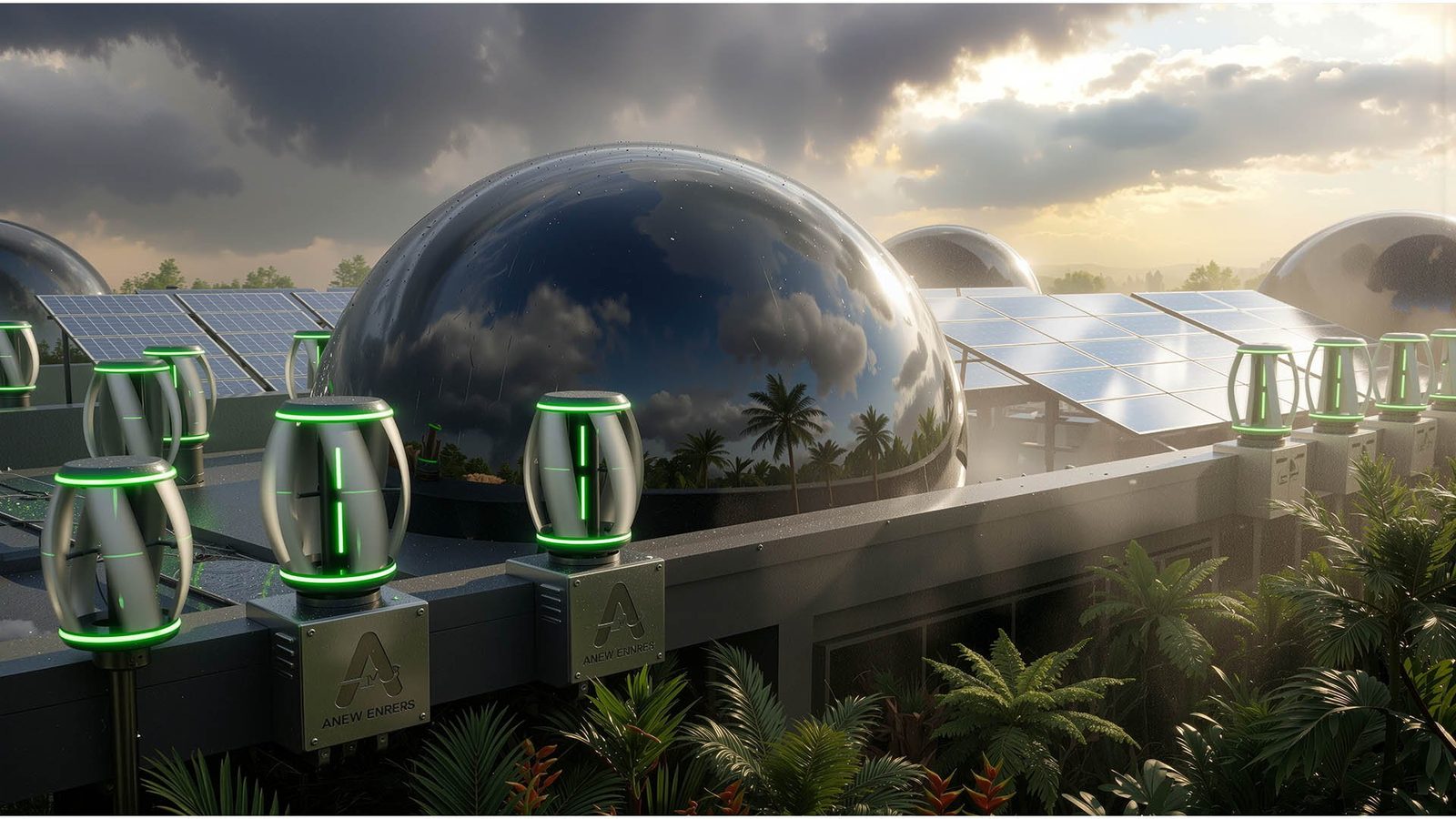 Roof-mounted ANEW units on the plant, held on angle